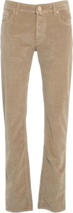 Jacob Cohen Beige Corduroy Broek Aw 25 - Heren - Straight fit broeken - Beige - W38 - Broeken