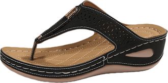 Generic Fashion Sandals Women Dressy Summer Flat Orthotic Slides Arch Support Flip Flops for Women Orthotic Sandals for Plantar Fasciitis Lightweight Thong Sa