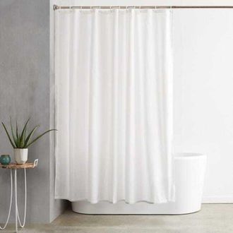 OEM Cortina De Ducha Para Ba&ntilde;o, Confeccionada En Tejido Impermeable Con Ojales Y Ganchos, Lavable A M&aacute;quina, 183 X 183 Cm, Blanca
