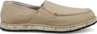 Twisted X Boots Mens Circular Project Boat Slip On Shoes In Cream Linen
