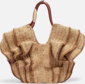 Zimmermann Goldentime Small raffia shoulder bag