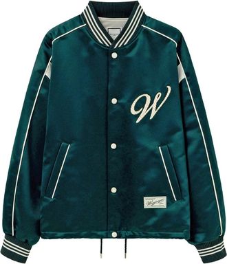 Wooyoungmi Logo Baseball Jacket - Heren - Bomber jackets - Groen - L - Nylon - Jassen
