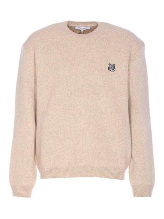 Maison Kitsun&eacute; Beige Fox Head Milano Sweater