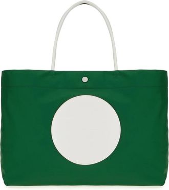 Tory Burch Ella Twist Tote - Dames - Shoppers - Groen - ONE Size - Leer - Tassen
