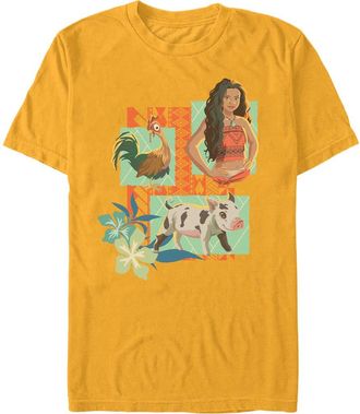 Disney Mens Moana Pua Heihei and Friend Portraits T Shirt in Gold at Nordstrom, Size Xxx-Large