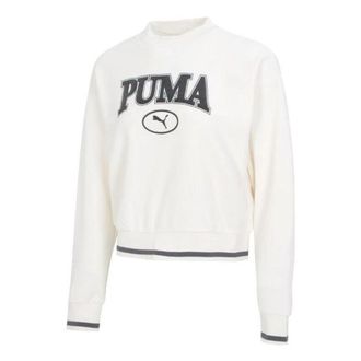 Puma (WMNS) PUMA Logo Sweatshirt White Black 623597-65