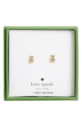 Kate Spade New York mini bear stud earrings in Blue/Gold at Nordstrom Rack