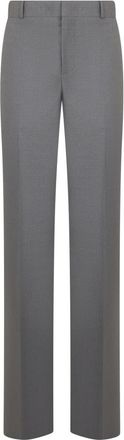 Moschino Lange broek - Dames - Straight fit broeken - Grijs - S - Wol - Broeken