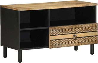 vidaXL Vidaxl - tv Cabinet Black 80x33.5x46 cm Solid Rough Wood Mango