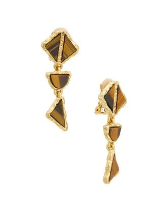 Oscar De La Renta Oval & Triangle Earrings