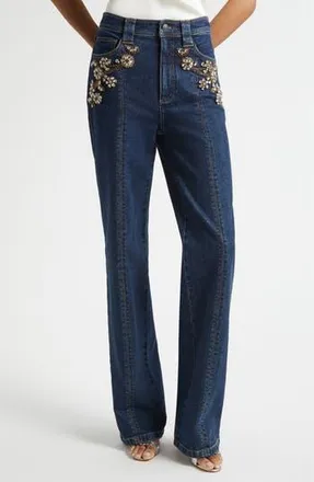 Cinq &agrave; Sept Crystal Ivy Embellished Jeans in Fontaine Multi at Nordstrom Rack, Size 10