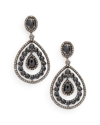Bavna Silver Drop Earrings