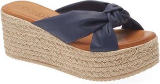 Cordani Brenda Platform Espadrille Sandal in Navy Leather at Nordstrom, Size 5.5Us