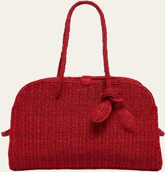 Jacquemus Le Turismo Raffia Top-Handle Bowler Bag