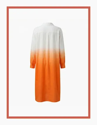 Nooki Design Womens Kendall Dip Dye Shirt Dress - Orange - Size: 10/8