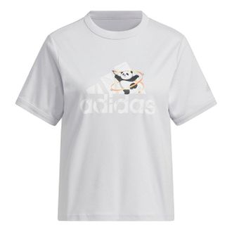 adidas (WMNS) adidas China T-Shirt Asia Sizing Grey White JI6865