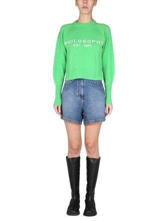 Alberta Ferretti Sweater With Logo Inlay