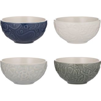 Mason Cash Nautical Mini Bowl Set, 4 Stoneware Prep Bowls with Sea-Inspired Designs in Multicolored at Nordstrom