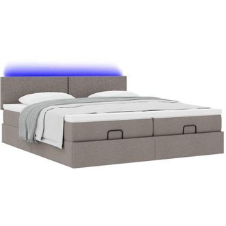 vidaXL Estructura De Cama Otomana Colchones Tela Gris Pardo 180x200 Cm Vidaxl