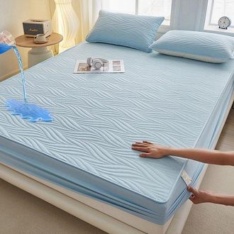 OEM Funda Colch&oacute;n + 2 Almohada, Tpu Impermeable Transpirable, Colchones 28 Cm Grosor, Pasta Jud&iacute;as Rojas Diamante, 200200 Cm + Almohada 4874 Cm