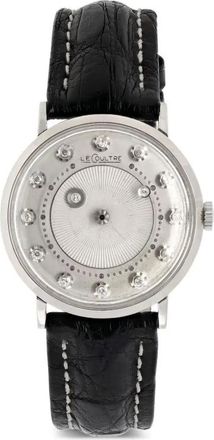 Jaeger-LeCoultre Mystery 37mm - unisex - 14kt White Gold/Alligator Leather/Diamond - One Size - Silver