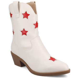 Journee Collection Womens Underwood Medium and Wide Width Western Star Detail Ankle Booties