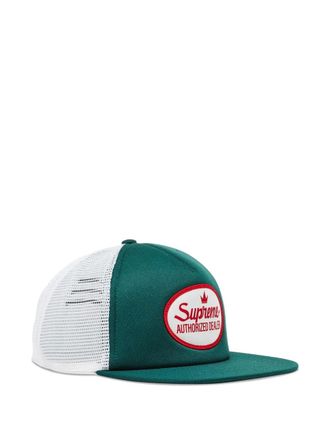 SUPREME logo-patch trucker cap - Green
