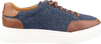 Kiton Sneakers Regular Effen 100% Handgemaakt - Heren - Sneakers - Blauw - 44 EU - Schoenen