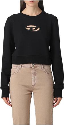 Diesel F-Slimmy-OD Cropped Sweatshirt - Dames - Sweatshirts - Zwart - XS - Katoen - Hoodies & sweatvesten