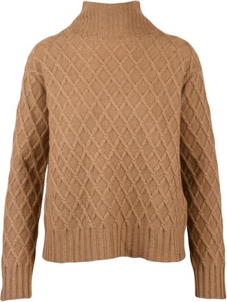 Max Mara Moli Lupetto - Dames - Coltruien - Bruin - XS - Truien & Vesten