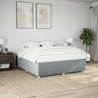 vidaXL Cama Sin Colch&oacute;n Tela Gris Claro 180x200 Cm Vidaxl
