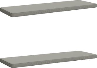 vidaXL Cojines Para Banco De 2 Piezas Vught 2 Uds. 100% Poli&eacute;ster Gris Vidaxl