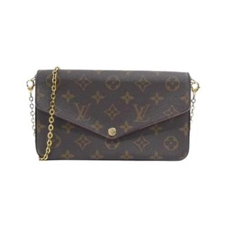 Louis Vuitton Pre-owned Clutches, female, Brown, Size: ONE SIZE Pre-owned Pochette Felicie Monogram Shoulder Bag