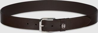 Gucci Belt With Interlocking G Detail, Brown, Leather