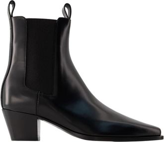 Toteme The City Enkellaarsjes - Dames - Cowboylaarzen - Zwart - 36 EU - Leer - Schoenen