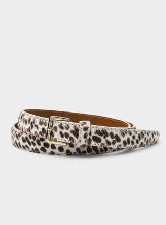 Flattered Womens Barbara speckled pony hair leather belt