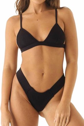 Montce Swim Womens Rib Hunter Triangle Bikini Top In Black