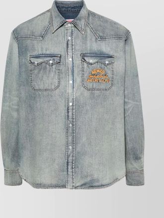 Kenzo denim cotton shirt stud pockets