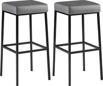 Clp Clp - Set De 2 Taburetes Montreal Altura 85 Cm Gris Negro