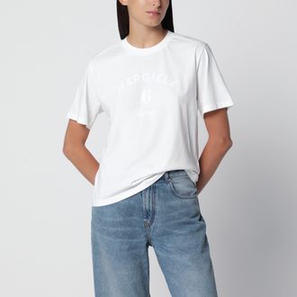 Maison Margiela White cotton T-shirt with logo print
