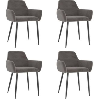 vidaXL Sillas De Comedor 4 Unidades Terciopelo Gris Oscuro Vidaxl