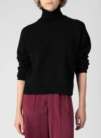 ATM Anthony Thomas Melillo Womens Merino Wool Blend Turtleneck Top In Black
