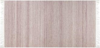 Beliani Alfombra Rojo Claro 80 X 150 Cm Pet Reciclado Flecos Interior Exterior Malhia