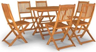 vidaXL 7 Piece Garden Dining Set Solid Wood Acacia vidaXL