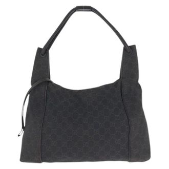 Gucci Pre-owned Shoulder Bags, female, Black, Size: ONE SIZE Pre-owned GG Canvas Leather 2way Shoulder Bag