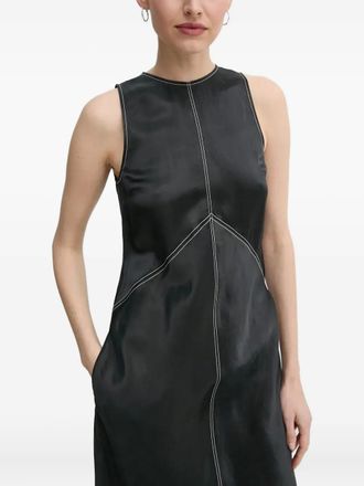 Day Birger Et Mikkelsen sleeveless contrast-stitch maxi dress - women - Viscose/Cotton/Linen/Flax - 34 - Black