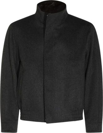 Lardini Wool Bomber Jacket - Heren - Bomber jackets - Grijs - XL - Katoen - Jassen