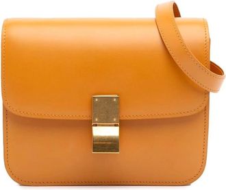 Celine Pre-owned Cross Body Bags, female, Orange, Size: ONE SIZE Pre-owned Flap Closure Shoulder Bag