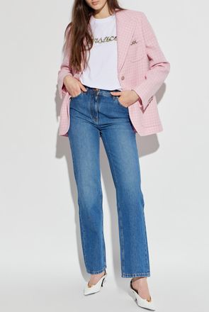 Versace T-shirt With Logo, Womens, White