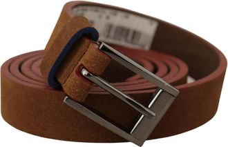 Dolce & Gabbana Logo Gegraveerde Metalen Taille Gesp Riem - unisex - Riemen - Bruin - ONE Size - Leer - Accessoires